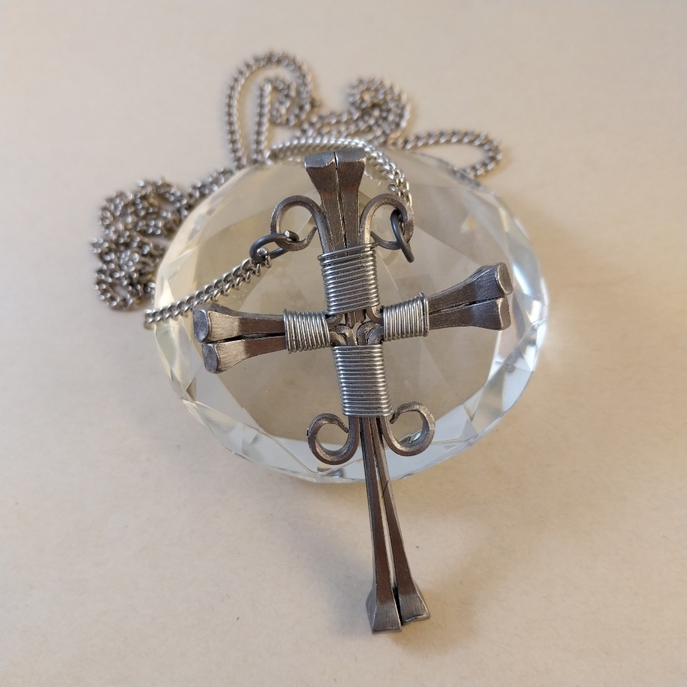 Silver Cross Pendant Necklace - Picture 2 of 9